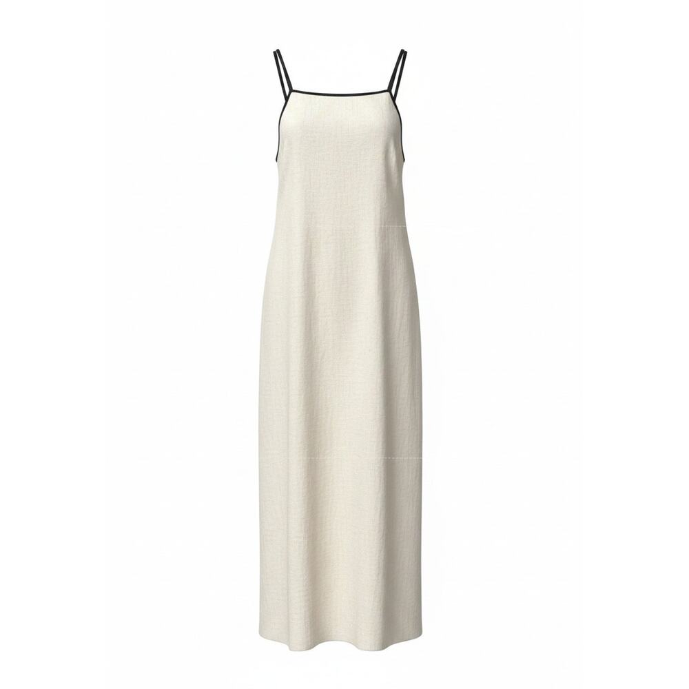 Strappy Back Midi Dress Cream Size M